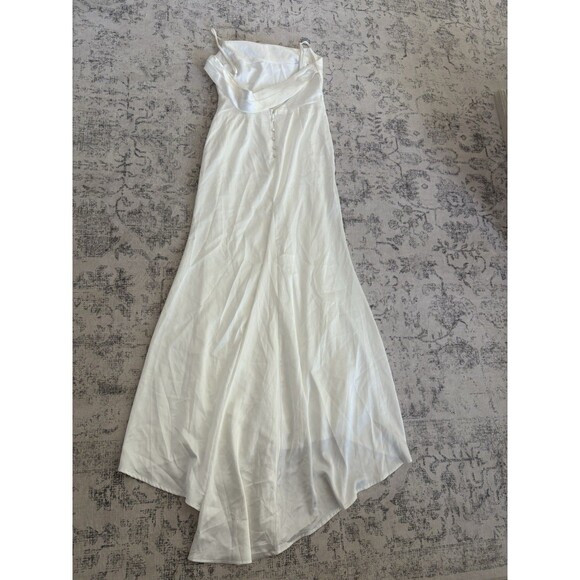 Lulus Lovely Endearment White Satin Sleeveless Backless Maxi Dress Large Bridal - Picture 4 of 10